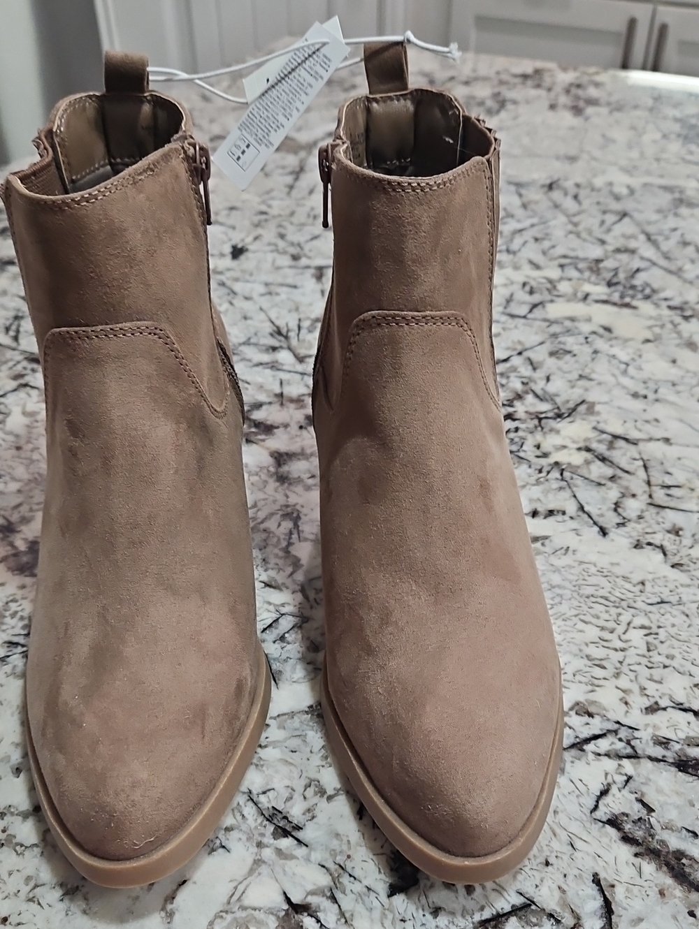 Old Navy Women's Taupe Suede Ankle Booties